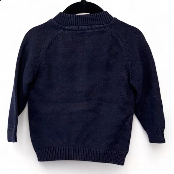 Zara Infant boys 18-24 mo. Navy Knit Zipper Jacket - Picture 3 of 4